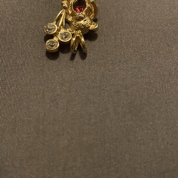 Vintage February Birthstone Teddybear with Balloons Pendant Costume Jewelry - Picture 9 of 13